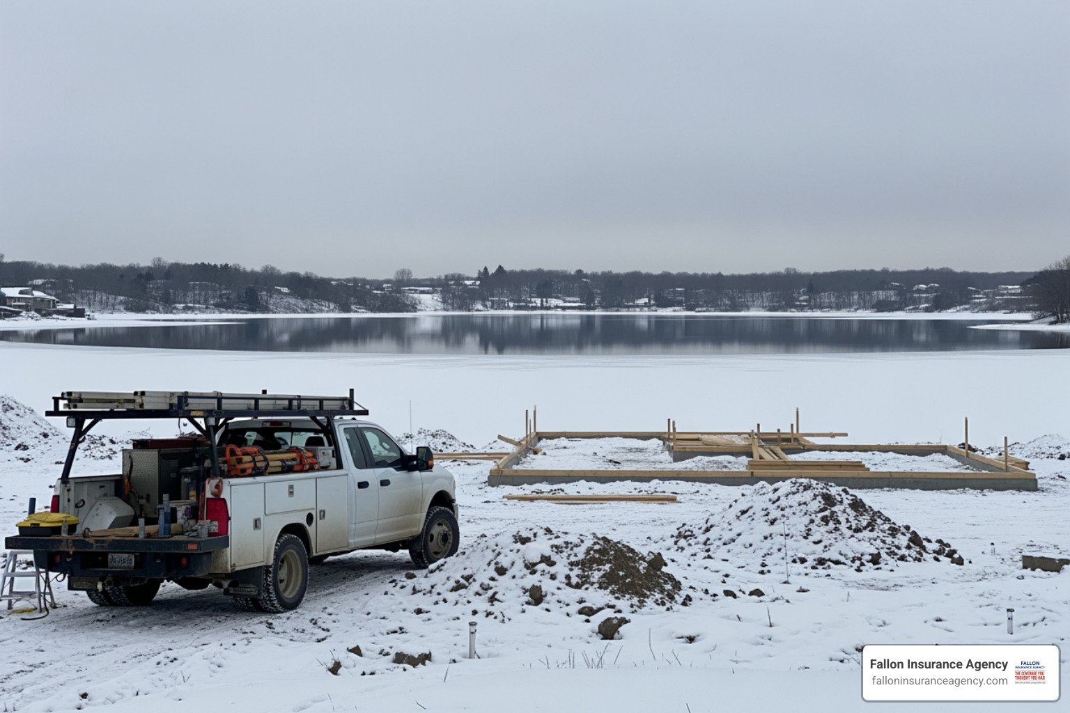 Contractor truck at a Minnesota job site - Commercial auto insurance MN